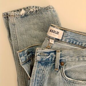 AGOLDE High Rise Distressed Denim